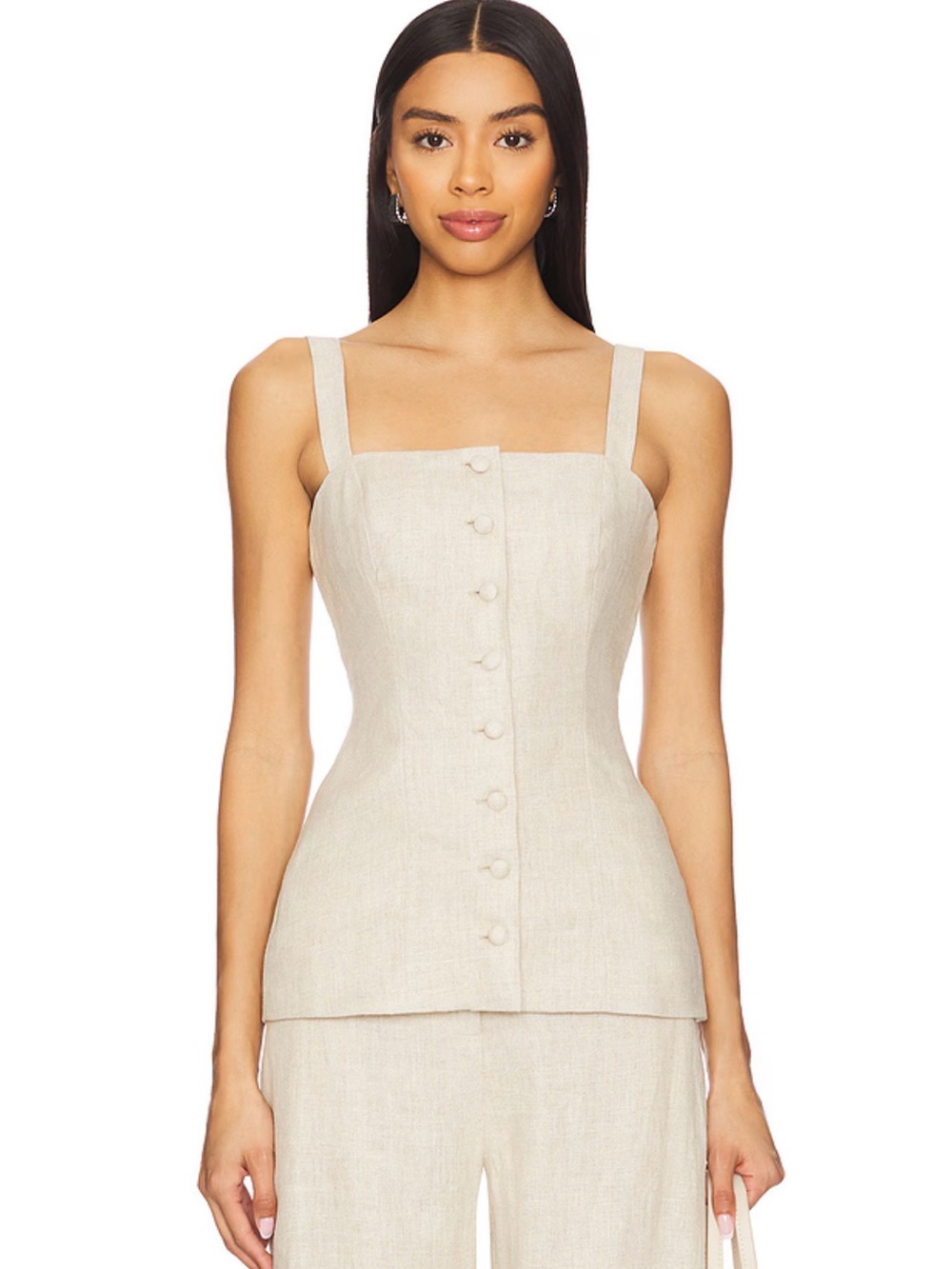 Faithfull the Brand Corbiere Vest in Oatmeal linen Size Small 4